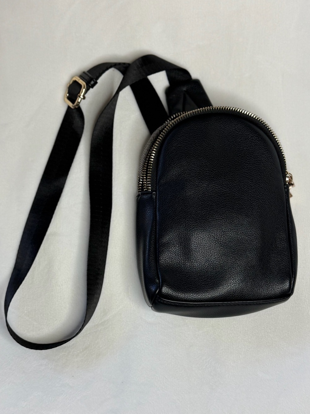 Madison West Nyxx Black Vegan Leather Mini Sling Crossbody Bag